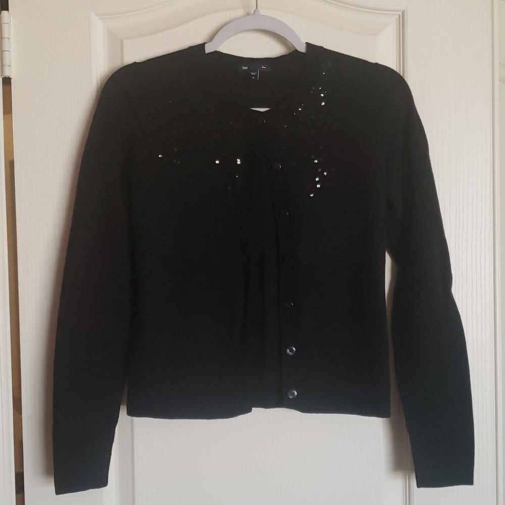 Gap black sequin cardigan